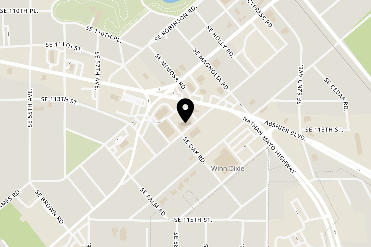 Map showing the location of El Azteca Mercado on 5924 SE Abshier Blvd in Belleview